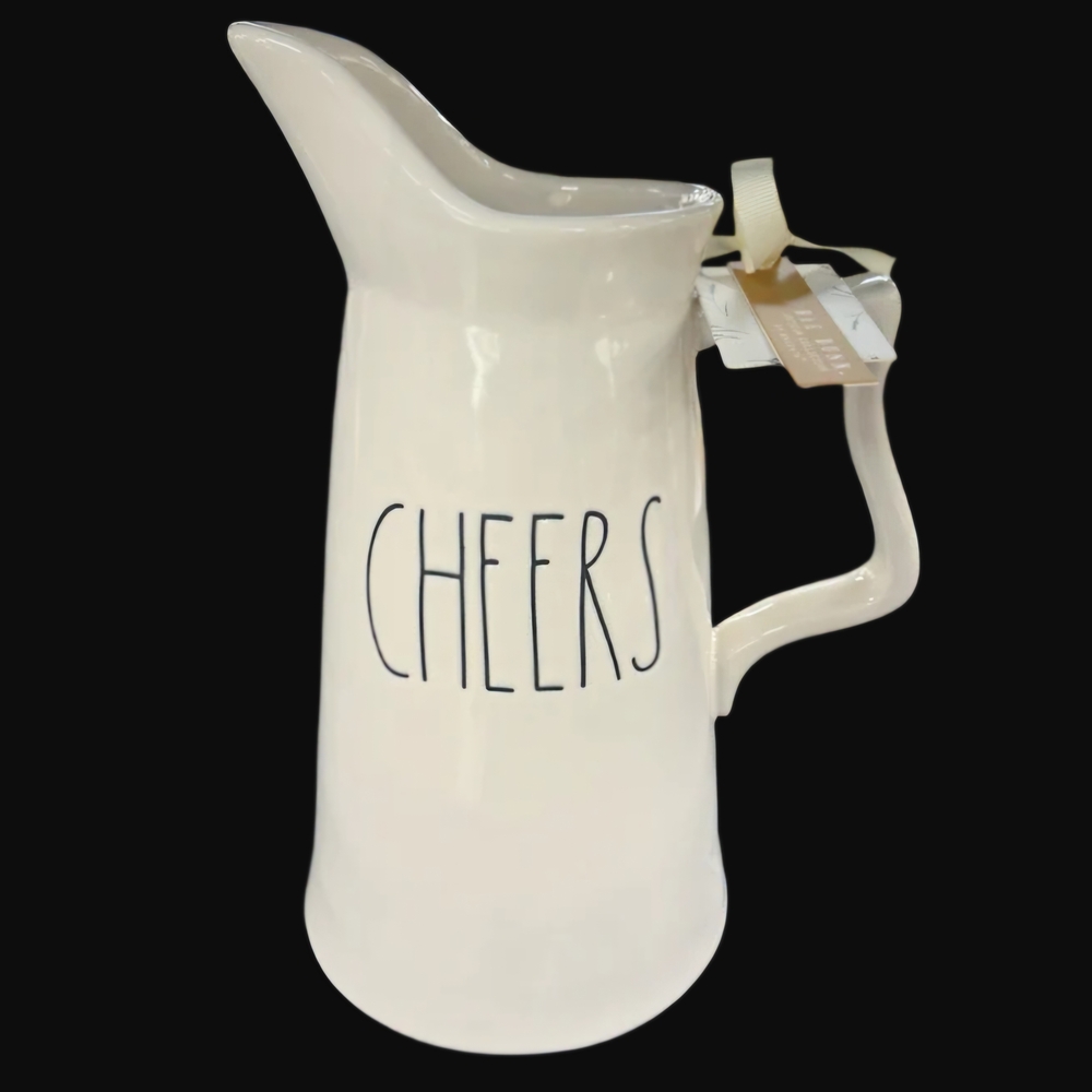 Rae Dunn Cream Serveware Pitcher Cheers Design